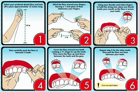 Tightly hold the floss between thumbs and your fingers and then gently direct the floss towards the teeth using a gentle rubbing motion but make sure not to push the floss directly into the gums ...